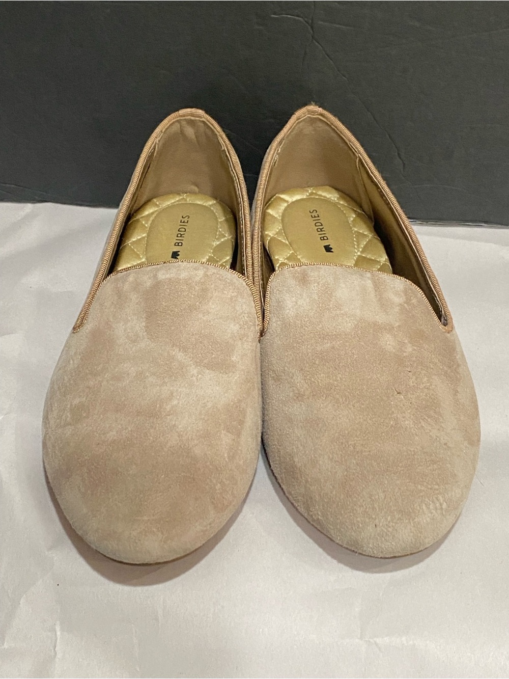 Birdies The Starling Latte Suede Loafers Sz 6